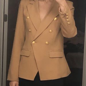 Double breasted blazer in camel